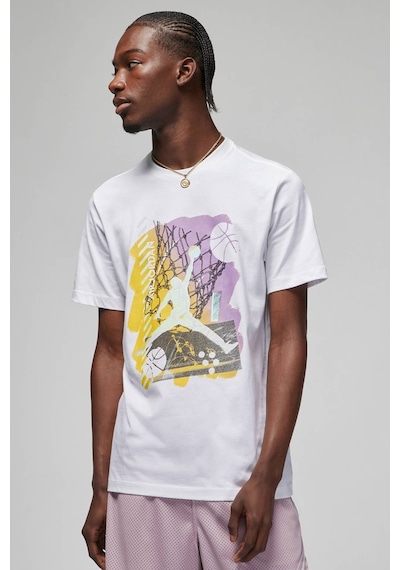 Nike Air Jordan Brand Graphic Ss Crew Grafik Baskılı Erkek Tişört Beyaz