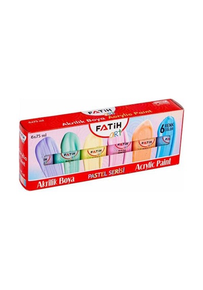Fatih Akrilik Boya 75 Ml 6 Renk Pastel 6 Lı 55510 Çok Renkli
