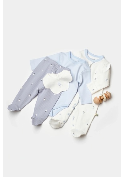 Biorganic Love Floral Organik 4 Parça Tüllü Set Çok Renkli