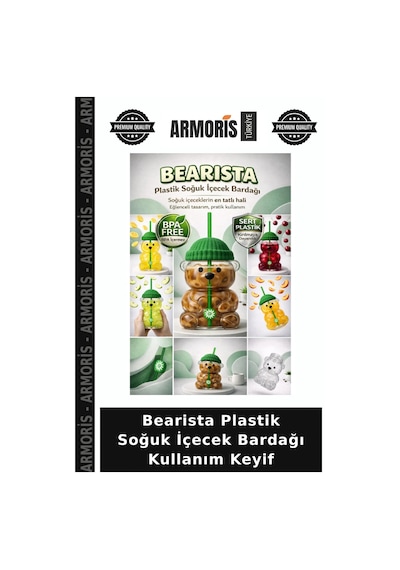 Bearista Plastik Soğuk İçecek Bardağı Kullanım Keyif Çok Renkli