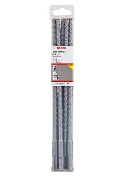 Bosch SDS-Plus 5X Kırıcı Delici Matkap Ucu 8x260 mm 10'lu Paket - 2608833901