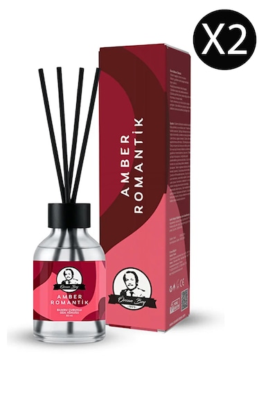Amber Romantik Kokulu Çubuklu Oda Kokusu Ekstra Kalıcı Esansiyel Yağ Romantic Amber 50ml X 2 Amber
