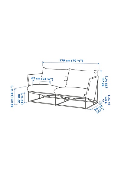 Ikea Havsten Serisi, 2'li Bahçe Kanepesi, Bej