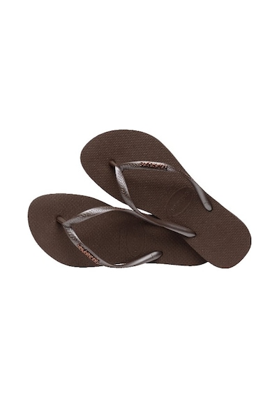 Havaianas Slim Logo Metallic Kadın Parmak Arası Terlik - Kahverengi 4119875 0727