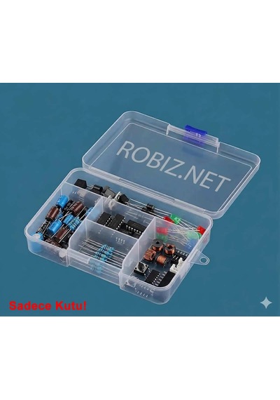 5 Bölmeli Şeffaf Plastik Organizer Kutu 14x9.5x3cm Elektronik Komponent Vida Direnç Saklama Kutusu