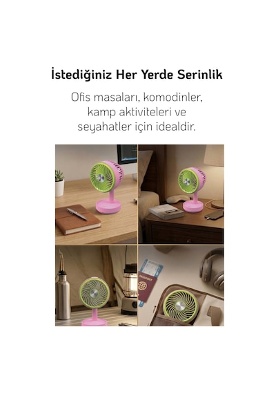 El Fanı Masaüstü Vantilatör Soğutucu Teleskopik 3 Kademe Type-c Hızlı Şarj Mini Soğutucu