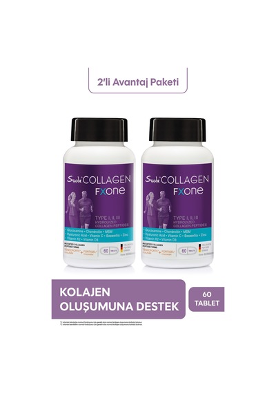 Suda Collagen Fxone Hidrolize Kolajen,glukozamin,vitamin C,msm,boswella,eklem- Kemik 60 Tablet X2 Adet