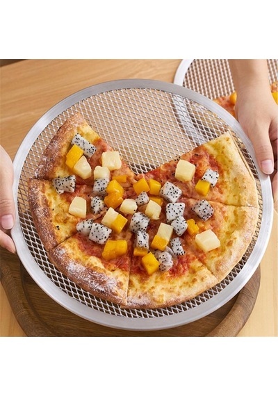 Alüminyum Pizza Pişirme Teli 33 Cm - Çıtır Tabanlı Profesyonel Pizza Tepsisi, Delikli Yuvarlak Fırın Teli, Lavaş Ve Pide Pişirme Izgarası