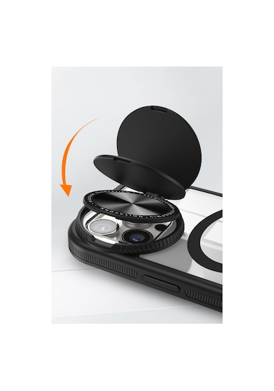 Apple iPhone  Uyumlu,  15 Pro Max Kılıf Teleskop Lens Magsafe Silikon Kapak - Derin Mor