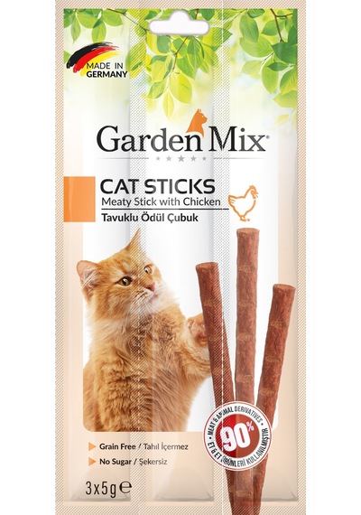 Gardenmix - 55 - Tavuklu Kedi Stick Ödül - Shopılke - 3 5g 50 Li
