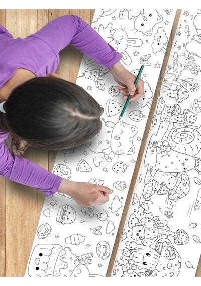 3.75 Metre Boyama Kağıdı Evde Sanat Zamanı - Çocuklara Özel Rulo Set