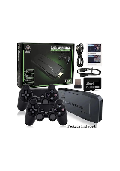 2.4g Uyumlu Kablosuz Çift Kol Oyunlar 4k Game Stick 20.000 Oyun Retro Atari