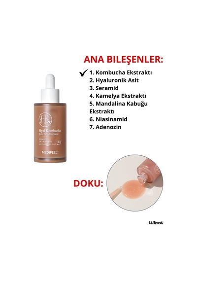 Medipeel Hyal Kombucha Tea-tox Ampoule 50 Ml %70 Kombucha Ve Seramid Içeren Canlandırıcı Ampul