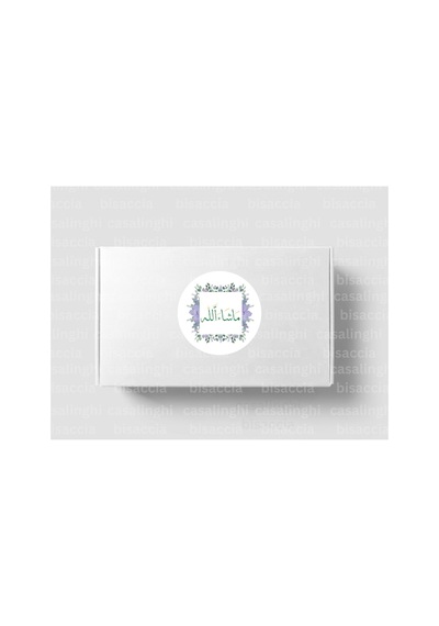 Arapça Mashallah Etiketi Renkli Yuvarlak Mat Sticker Bebek Partisi Kutlama Mevlit 4 Cm 90 Adet Çok Renkli