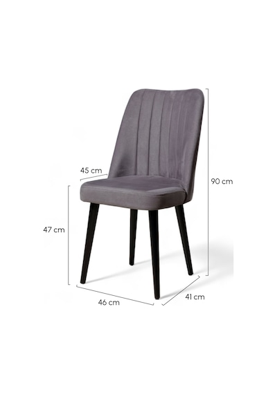Polo Sandalye - Soho Siyah - Ahşap Siyah Ayaklı