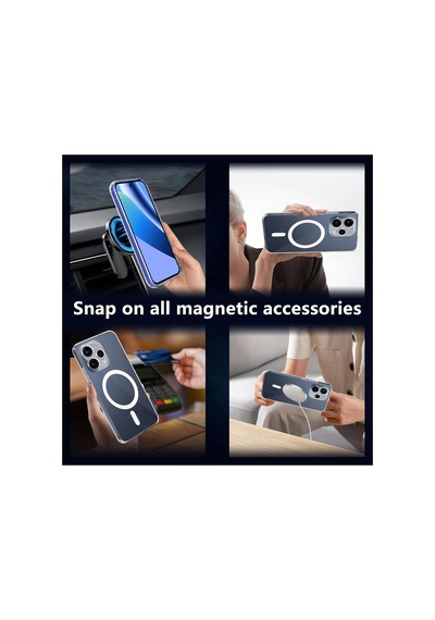 Oppo Reno15 5g Uyumlu Kılıf Sararmaz Kamera Korumalı Magsafe Mika Sert Parlak Şeffaf Kapak Beyaz