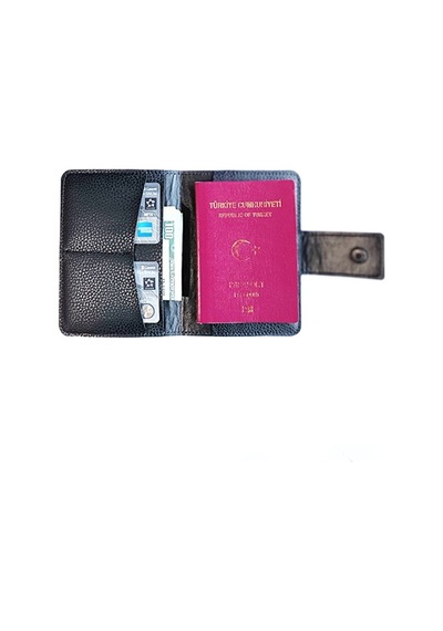 Vip Gift Pasaport Kılıfı Vegan Deri Pasaportluk Siyah