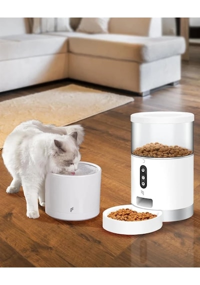 Fonri Kedi Köpek Akıllı Mama Ve Su Kabı Seti Akıllı Otomatik Mama Kabı, Akıllı Otomatik Su Kabı
