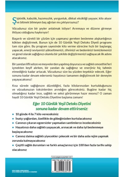 10 Günlük Yeşil Detoks Diyeti - Jj Smith -  Pegasus Yayınları 1.Baskı