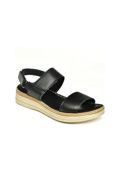 Fox Shoes U555240603 Siyah Hakiki Deri Kadın Sandalet Siyah-hakiki Deri Siyah
