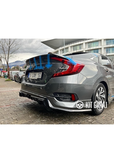 Kit Garaj Honda Civic Fc5 Mugen Arka Ek Plastik 2016-2021 Boyasız