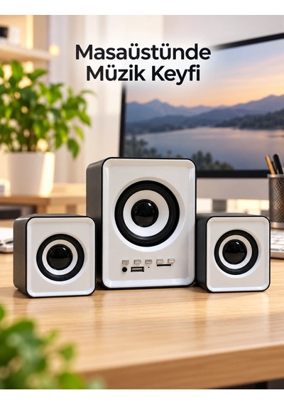 Usb Beslemeli Bluetooth Bilgisayar Ses Sistemi Çok Renkli
