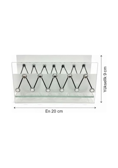Cam Dekoratif Zikzak Tasarımlı Şamdan 20x9 Cm Tealight Ve Banyo Düzenleyici Modern Ev Ofis Masaüstü Aksesuar A.Ağaç