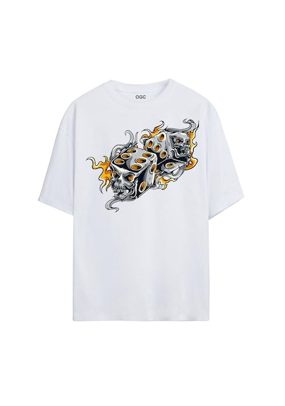 Zar Oversize Unisex T-shirt Beyaz
