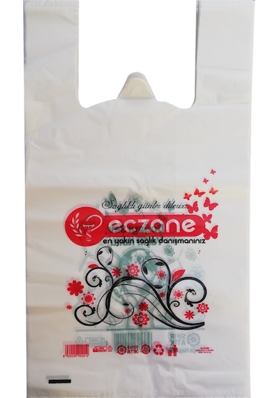 Bio Eczane Poşeti Baskılı Büyük Atlet Poşet 5 KG 30 x 55 CM