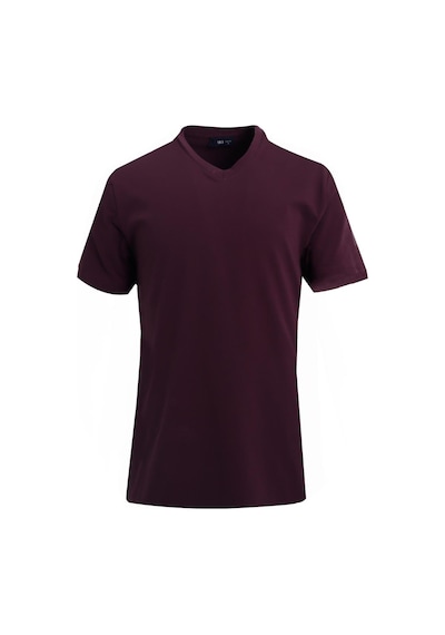 Uki Mürdüm Comfort Fit V Yaka Basic T-shirt MÜRDÜM