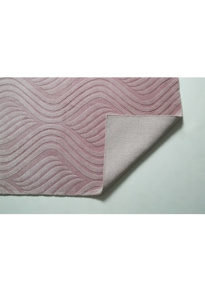 Çam Halı Emboss Jr10 Pink Modern Desen Yeni Zellanda Yünü Ve Viskon El Dokuması Halı - 130x190 Pembe
