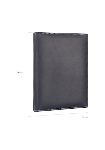2K 2027 Yeni Yıl Deri Kapak Ajanda Defter Tarihli Çizgili 17x24 CM - Lacivert