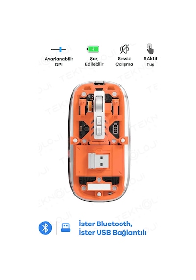 Bluetooth Usb Çift Modlu Sessiz Mouse, Şeffaf Mıknatıslı Kapaklı, Type-c Şarjlı, Dpı Ayarlı, Kablosuz 10m Çekim Mesafeli, Masaüstü Kısayol Tuşlu, Taşınabilir Şarjlı Mouse Turuncu Diğer Bluetooth Usb Çift Modlu Sessiz Mouse, Şeffaf Mıknatıslı Kapaklı, Type-c Şarjlı, Dpı Ayarlı, Kablosuz 10m Çekim Mesafeli, Masaüstü Kısayol Tuşlu, Taşınabilir Şarjlı Mouse Turuncu Diğer
