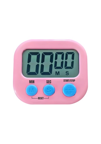 Dijital Ekranlı Alarmlı Pembe Renk Mıknatıslı Ayaklı Mutfak Zamanlayıcı
