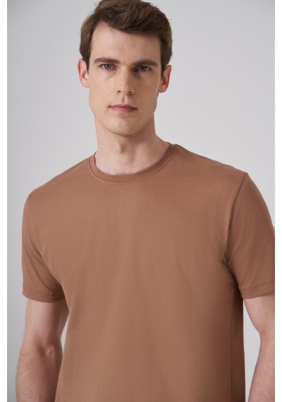 Morven Erkek Açık Kahve Basic Bisiklet Yaka Dynamic Fit Pamuk T-shirt 26yc018008411 Açık Kahve Açık Kahverengi