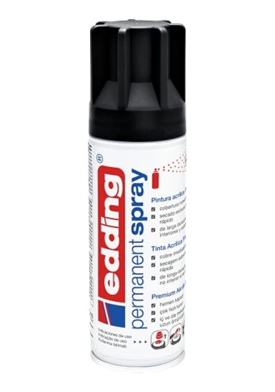 Edding Black Mat 901 Akrilik Sprey Boya 0000 Parlak Vernik