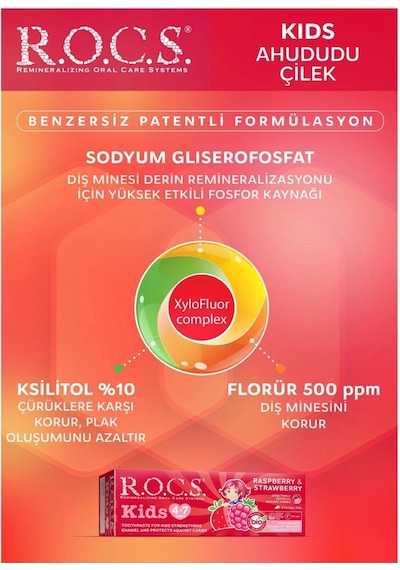 R.o.c.s. Kids 4-7 Yaş Ahududu Çilek Diş Macunu 35ml