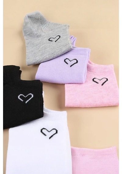 Hitit Socks Kadın 5 Çift Premium Sıkmayan Nefes Alan Babet Çorap Çok Renkli Asorti