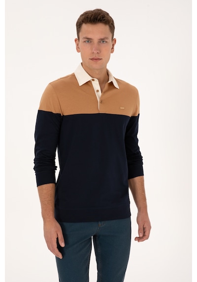U.S. Polo Assn. Erkek Regular Fit Polo Yaka Camel Sweatshirt 50316428-VR015