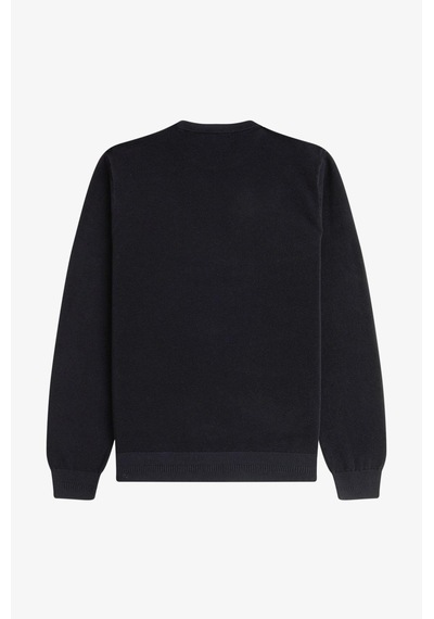 Fred Perry K1309 Pique Stitch Jumper Erkek Kazak Siyah