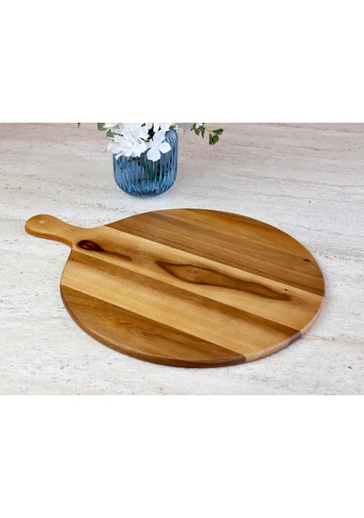 Doğal Akasya Ağacı Yuvarlak Pizza Ve Sunum Tahtası, Saplı Büyük Boy Jumbo Uyumlu Ahşap Şarküteri Tepsisi 42 X 54,5 X 1,5 Cm Doğal Akasya Ağacı Yuvarlak Pizza Ve Sunum Tahtası, Saplı Büyük Boy Jumbo Uyumlu Ahşap Şarküteri Tepsisi 42 X 54,5 X 1,5 Cm