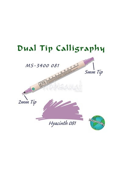 Zig Calligraphy Çift Uçlu Kaligrafi Kalemi 2 Mm + 5 Mm 081 Hyacinth