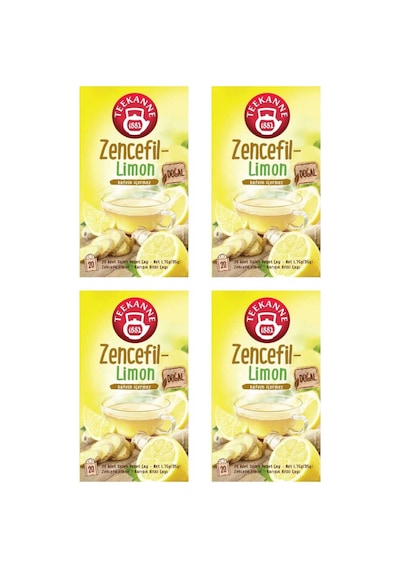 Zencefil Limon Bitki Çayı 4'lü Ekonomik Paket 4x20 - 80 Süzen Poşet - Kafeinsiz