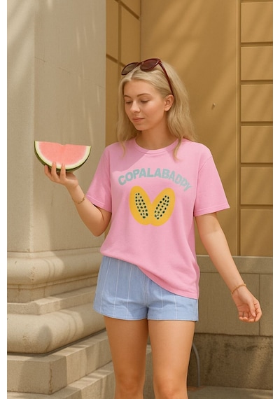 Capalabadot Baskılı Unisex Tshırt Pembe
