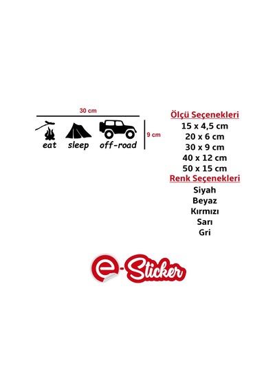 Eat Sleep Off Road Sticker Oto Sticker Araba Sticker