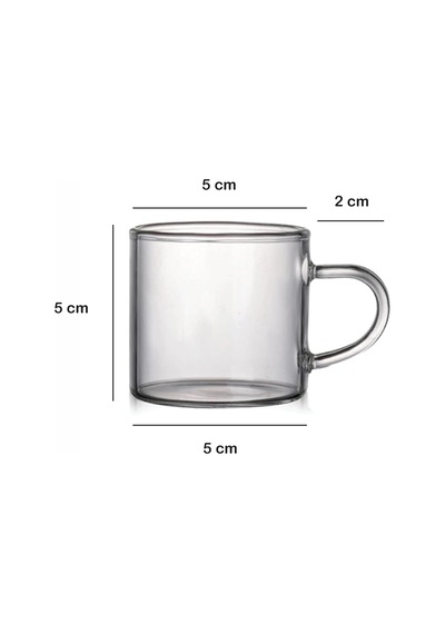 6 Adet 113ml Cam Füme Renk Fincan Espresso Kahve Fincanı Isıya Dayanıklı Çay Seti Çay Fincanı Çok Renkli