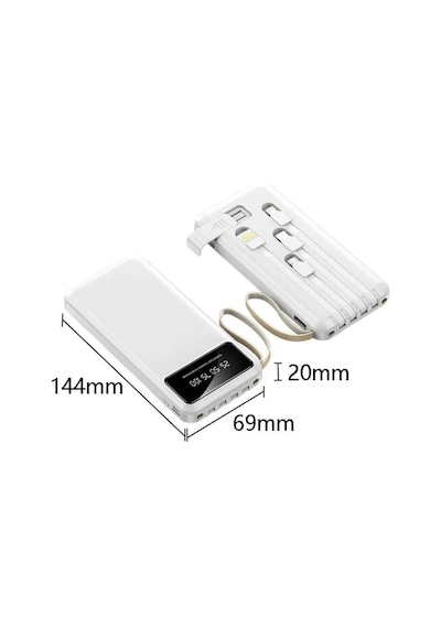 Powerbank Şarj Cihazı 4 Çıkışlı 20.000 Mah Powerbank Taşınabilir Çoklu Giriş Altın