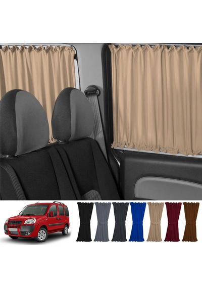 Pandami Fiat Doblo I 2000-2010 Uyumlu Krem Raylı Oto Perde Takımı