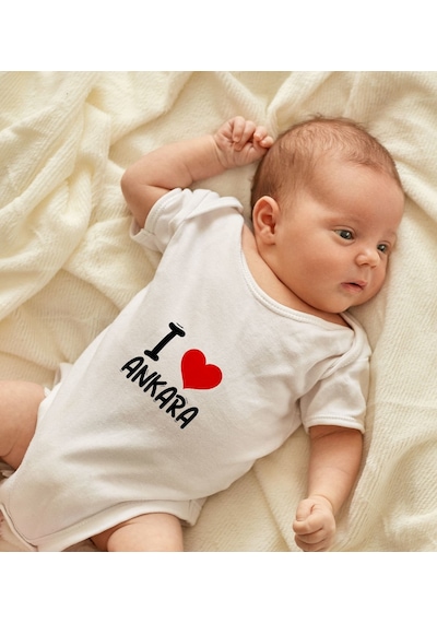 Bk Gift Bk Kids I Love Ankara Tasarımlı Bebek Body Zıbın - Model 1 0-3 Ay Sarı