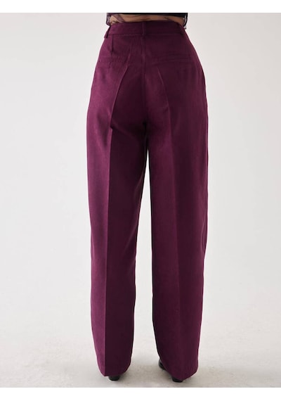 Süet Bordo Bol Paça Pantolon 001